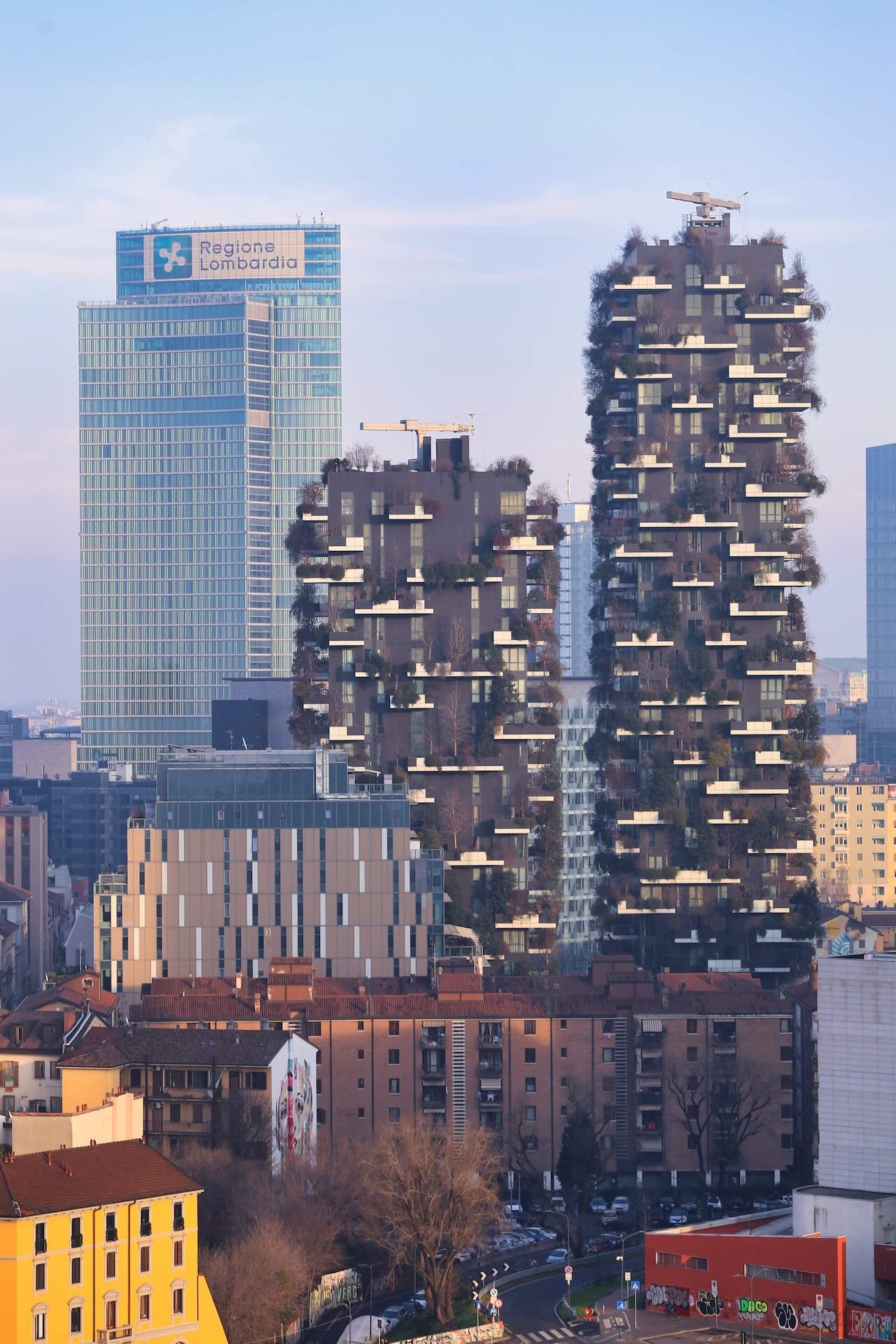 Bosco Verticale e Palazzo Lombardia, scatto dalle Torri Maire Tecnimont